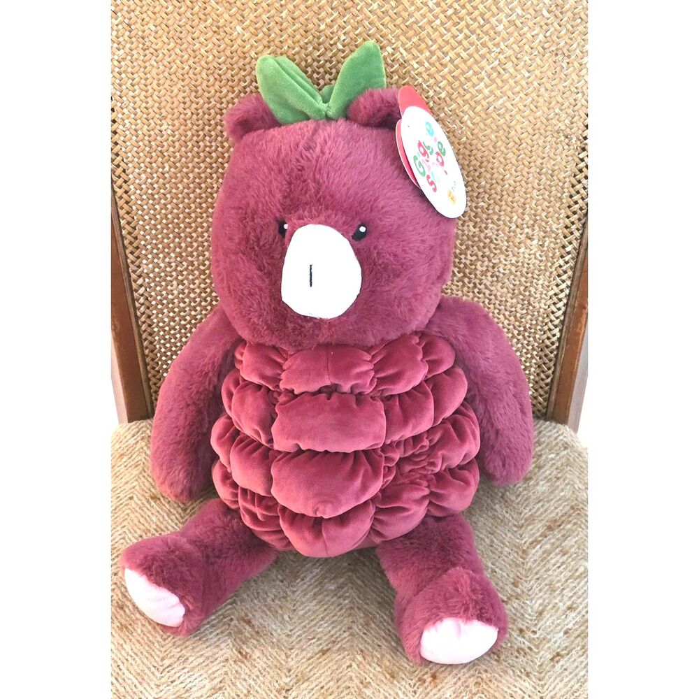 Gigglescape 12" Raspbeary Fruit Teddy Bear Plush Stuffed Animal NWT